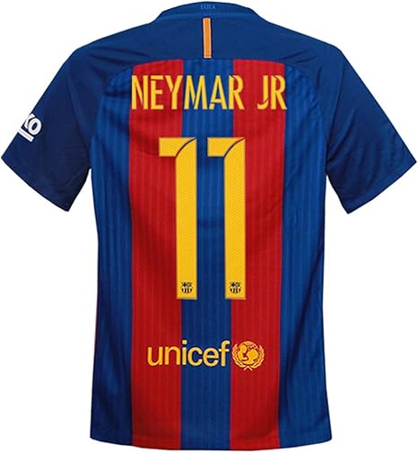 Amazon ナイキ Nike 16 17バルセロナ ホーム 半袖 カタール航空スポンサー付 ネイマール 481 サッカー フットサル シャツ 通販