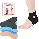 IEADEN Precut Kinesiology Tape for Ankle, 20 Pcs - Ankle Support & Stability, Ankle Pain Relief - Waterproof & Elastic, Breathable Hypoallergenic Latex-Free Tape, Black