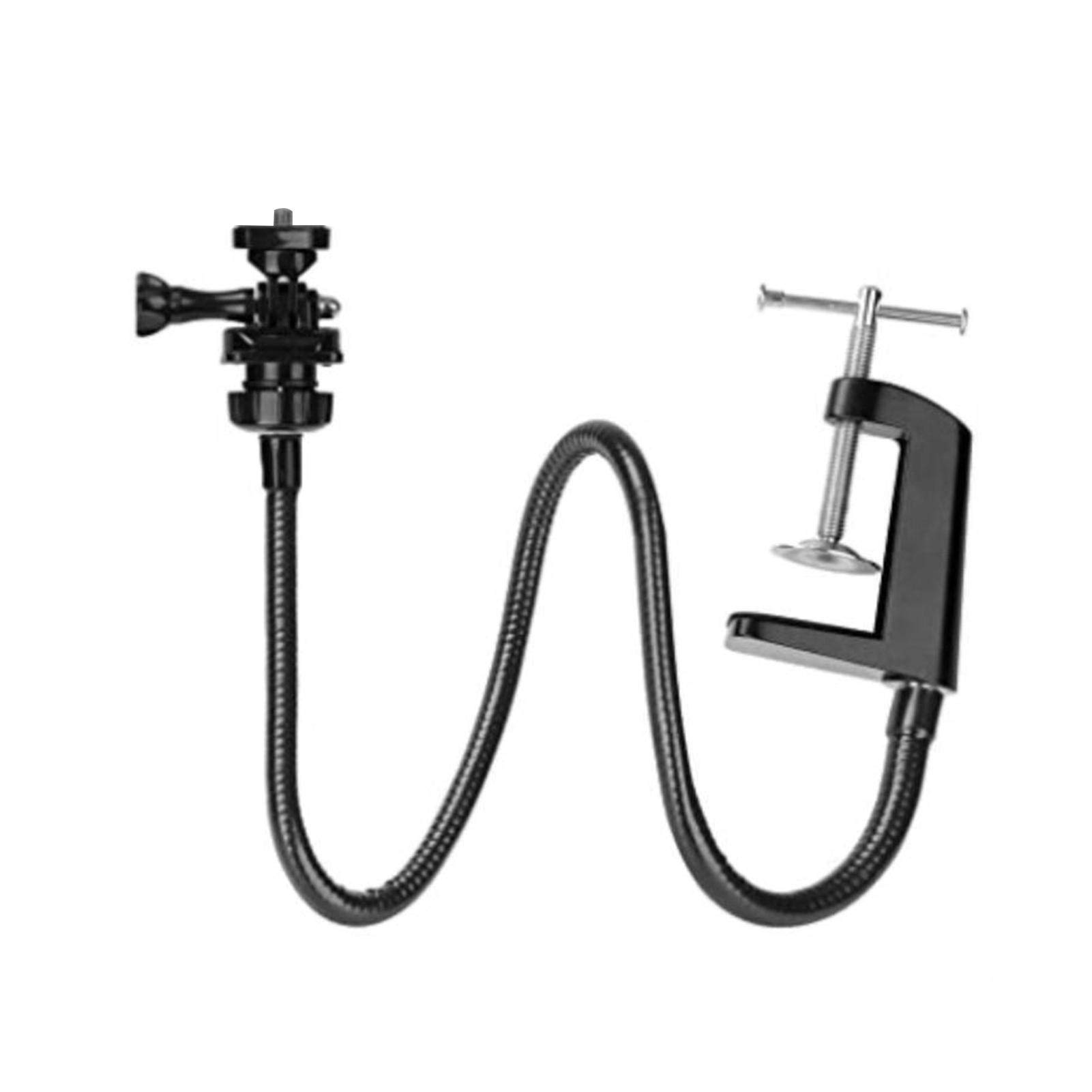Faderr Webcam Stand, 25 inch Flexible Clamp Desk Mount Webcam Arm, Phone Holder, Flexible Desktop Stand Gooseneck Phone Stand Mount for Cellphones, Webcam