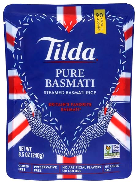 TILDA LEGENDARY RICE STEAMED BASMATI, PURE, 8.5 OUNCE