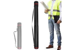 DUNCHATY Telescoping Poster Tube Extendable 30" to 49" - Water-proof & Lightproof Storage Tube for Artwork Documents Blueprints Maps - Protective Storage Cases for Artists Architects Travel 30" to 49"(XL)