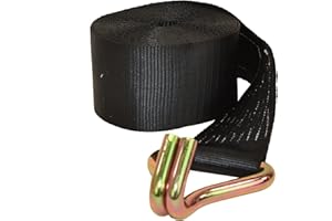 eRatchet 4" Winch Strap w/Double J-Hook | 18,000 Lbs. Breaking Strength | Heavy Duty Cargo Straps for Flatbed, Trucks, and Tr