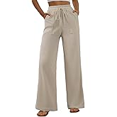 EVALESS Women Corduroy Pants Wide Leg Casual High Waisted Straight Leg Baggy Trousers