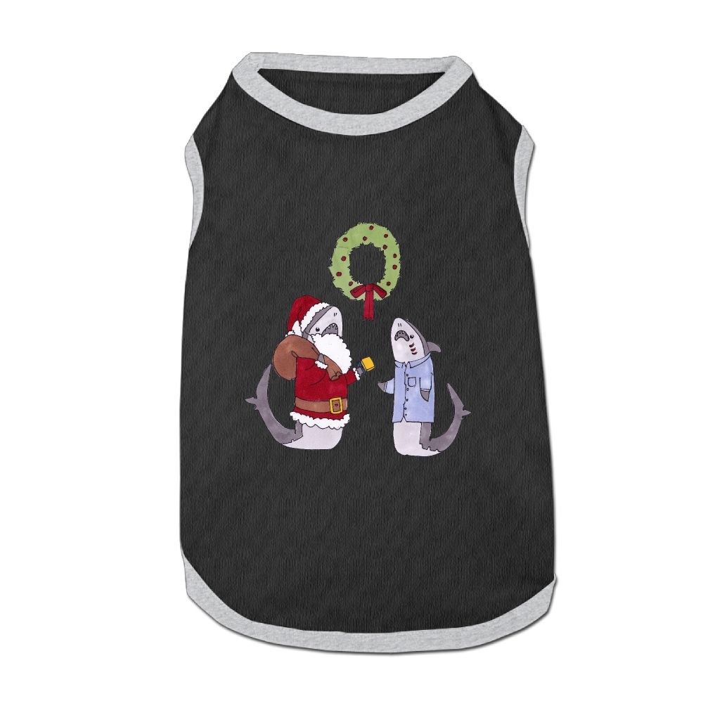 Dog T-Shirt Clothes Christmas Shark Doggy Puppy Tank Top Pet Cat Coats Outfit Jumpsuit Hoodie