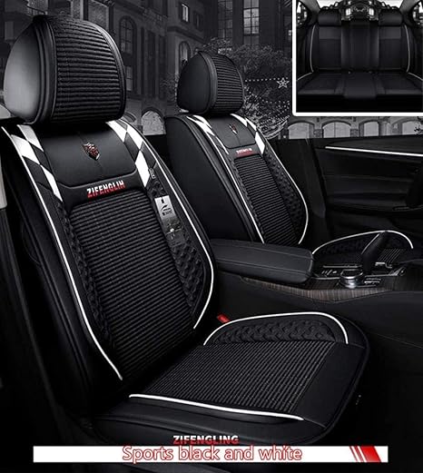 Amazon カーシートカバー フロントシートカバー リヤシートカバー ユニバーサルモデル 適用 フォーシーズンズ完全に囲まれたユニセックスシート 冬革シート車 Puレザーと3d通気性ファブリック フォーシーズンユニバーサルオート カーシートカバー D シート