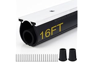 BOWSEN Heavy-Duty U+O Ring Universal Garage Door Bottom Seals Weatherstrip Weather Stripping Rubber with Aluminum Track Retainer Kit, Black (16 FT, 1-1/4" Width)