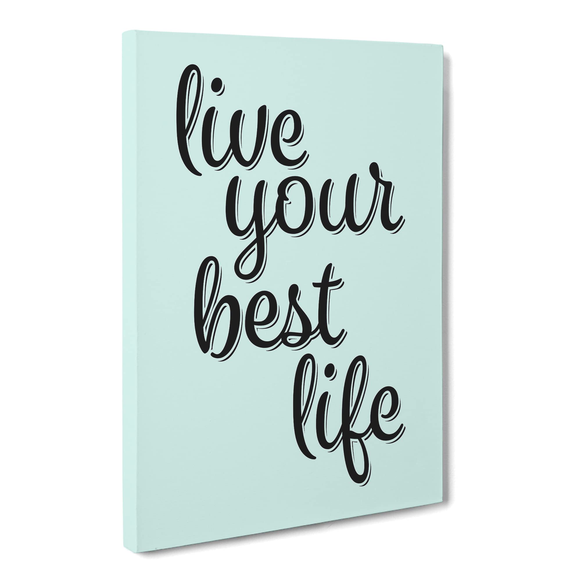 Live Your Best Life Typography Quote Canvas Print | Gallery Wrapped 30mm Frame Wall Art | 20x14 inches | Ready to Hang | Modern Typography Picture | Living Room Bedroom Lounge Office