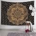 Popular Launched Mandala Tapestry Hippie Tapestries Mandala Bohemian Tapestry Gypsy Tapestry Indian Mandala Wall Tapestry for Bedroom Dorm Decor Wall Hanging (51.2 x 59.1 Inch, Black Gold)
