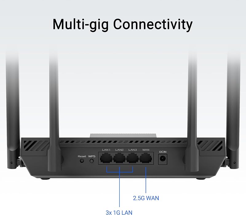 RT-BE50 - Routeur Wi-FI 7 Extensible - Double Bande BE3600, 4K-QAM, MLO, canaux de 160MHz, AiMesh, 3 Ports 1G LAN, 1 Port 2,5G WAN