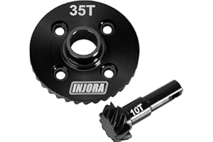 INJORA Underdrive Gears Differential Axle Steel Helical Gears 10/35T for TRX4 TRX6 1/10 RC Crawler Upgrade