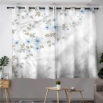Amazon Com Fbdace Pale Blue Living Room Bedroom Window Curtains