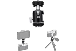 JJC 1/4’’-20 Thread Cold Shoe Mount Adapter Converter, Mini Ball Head Tripod Screw for Camera DSLR Tripod Selfie Stick LED Vi