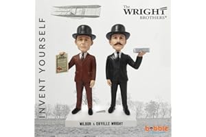 BOBBLETOPIA Wilbur and Orville Wright Brothers Collectible Polyresin Bobblehead Statues, Kitty Hawk Wright Flyer, Pilots