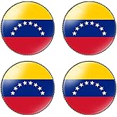 HSQCEZ 4 Pcs Venezuela Flag Pin Round 1 Inch, Lapel Pins Souvenir Badge for Hat Clothes Backpack,Venezuelan Flag Brooch Accessories Party Favors,Patriotic Pin Accessories for Men/Women