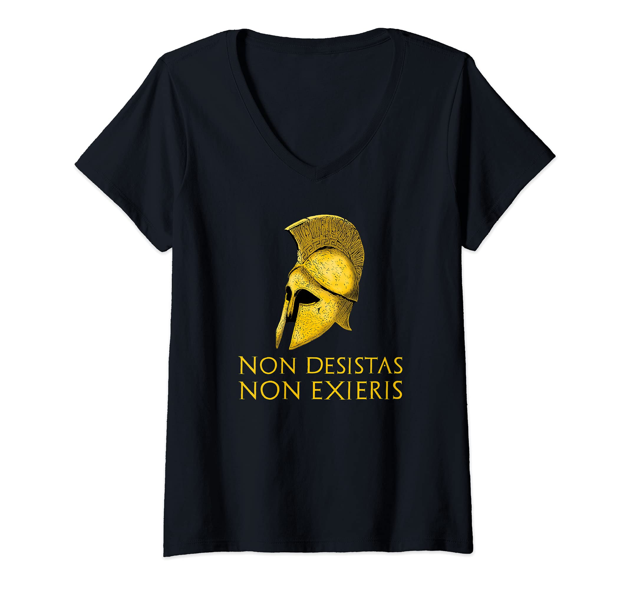 Womens Motivational & Inspiring Ancient Greek & Roman Latin Quote V-Neck T-Shirt