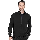 Med Couture Men's Warm-Up Jacket with 3 Pockets, Zip Front Closure and 2-Way Stretch Fabric - MC7678