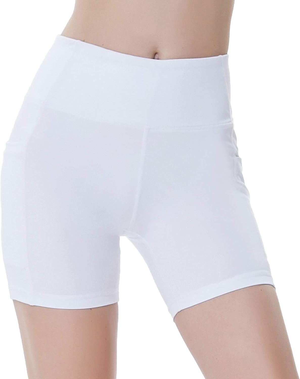 LAZALAM Women's 2" /5" /8" High Waist Workout Yoga Shorts with Pockets Athletic Running Shorts Exercise Biker Shorts: Clothing