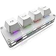 BTXETUEL Mini 4-Key Select-All Cut Copy Paste Macro Pad Ctrl A X C V Shortcut One Handed Keyboard RGB Gaming Mechanical Keyboard OSU Keypad Programmable Keyboard for Working and Gaming. (White)