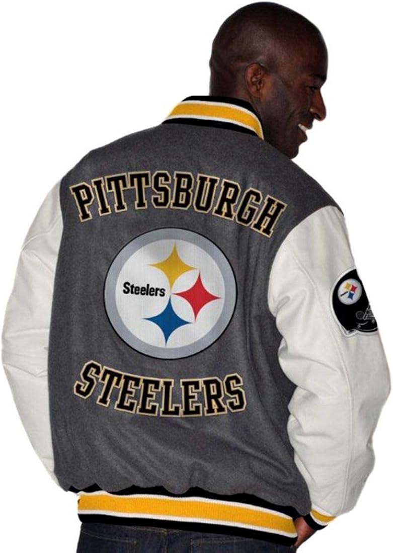 Pittsburgh Steelers Wool Leather Jacket NFL