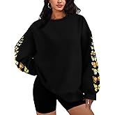 TSMNZMU Women Oversized Sweatshirts - Crewneck Long Sleeve Pullover Fleece Hoodie - Goth Grunge Punk Emo & Alt Style