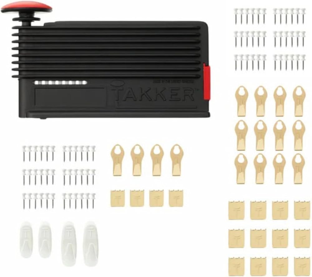 Takker Picture Frame Hanging Tool Kit 121 Pieces No Tools Needed