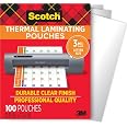 Scotch Thermal Laminating Pouches, 8.9 x 11.4 Inches, Letter Size Sheets | 100-Pack, 3 mil., For Use With Thermal Laminators