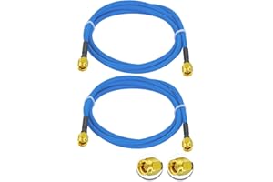 POBADY 2PCS SMA Male to SMA Male RF Coaxial Cable 3.3ft/1m RG402 50 Ohm Low Loss Extension Cable Compatible with Two Way Radi