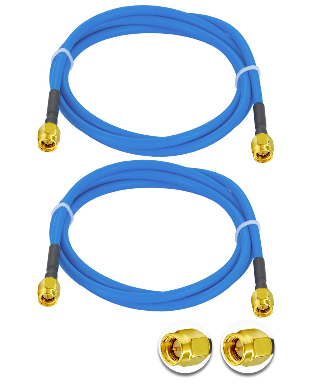 Vecys 2PCS SMA Male to Male RF Coaxial Cable SMA RF Coax Pigtail Cable 3.3ft/1m RG402 50 Ohm Low Loss Extension Cable