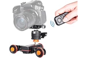 Andoer 3-Wheels Motorized Camera Video Auto Dolly with Ballhead, Electric Track Rail Slider Dolly Car with Wirelesss Remote C