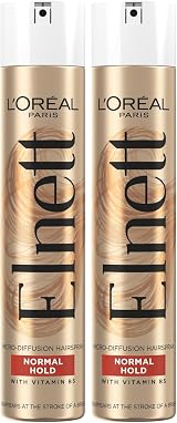 L'Oreal Paris Elnett Normal Hold Hairspray 400ml Pack of 2 Micro Diffusion