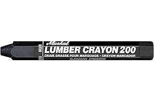 Markal 200 Lumber Crayon Economical Wax Based Marker, 1/2" Hex, 4-5/8" Length, Black (Pack of 12)