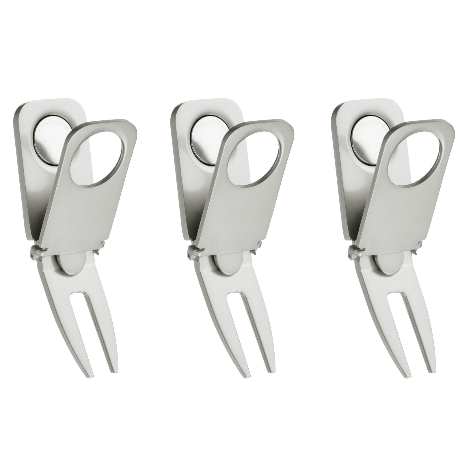 PATIKIL Magnetic Golf Divot Repair Tool, 3 Pieces 3 in 1 Golf Divot Tool Multifunctional Magnetic Holder for Golf Golfing Accessories Gift Man, Silver