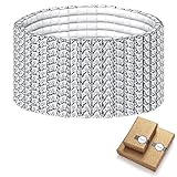 Bridal Rhinestone Stretch Bracelet Silver Tone - Ideal for Wedding, Prom, Party or Pageant