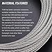 Favordrory 1/8 Inch T316 Marin Grade Stainless Steel Aircraft Wire Rope Cable for Railing, Decking, DIY Balustrade, 7x7 Construction, 150 Feet