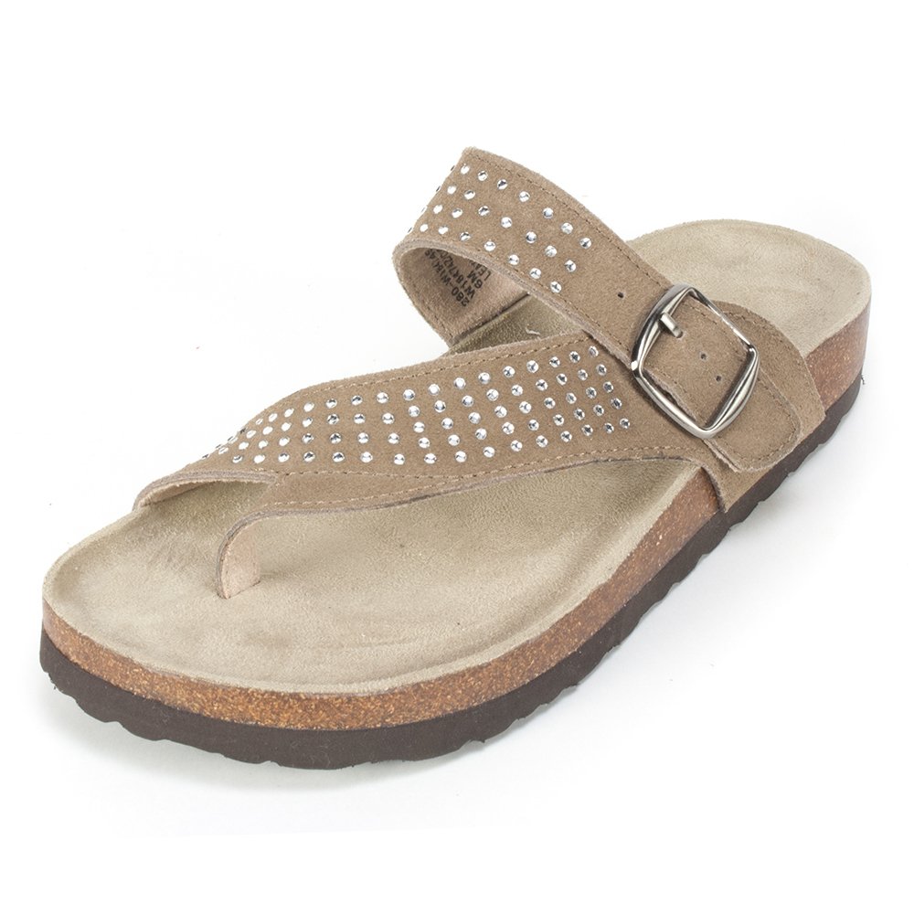 Buy White Mountain Women's Coaster Toe Ring Sandal, Taupe, 10 M US at