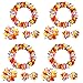 AniiKiss Hawaiian Hula Garland Leis Necklaces Bracelets Headband Ruffled Simulated Silk Flower for Party Favor, Pack of 4 Large Size 41''