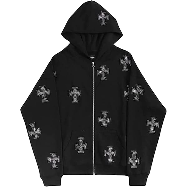 Udeniy Womens Y2K Punk Zip Up Sweatshirt Hoodies Casual