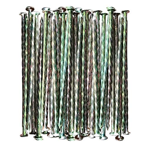 MAOMBO Artificial Turf Stakes Galvanized Metal Spiral Landscape Spikes