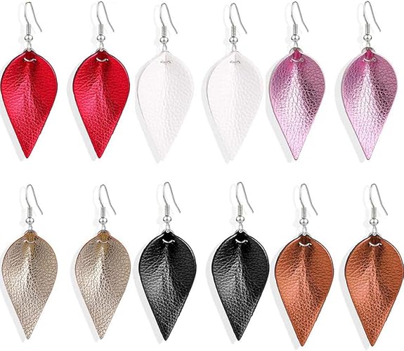 Amazon 8ペア イヤリング 人造革 ピアス ファッション おしゃれ 手作り 耳飾り ピアス アクセサリー ピアス 通販