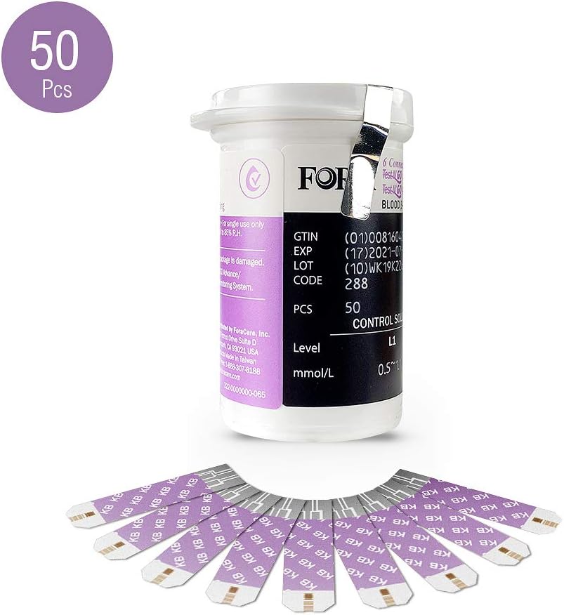 FORA 6 Connect 50 Blood Ketone Test Strips, Ideal for Keto Diet and Low Carb Weight Loss: Health & Personal Care