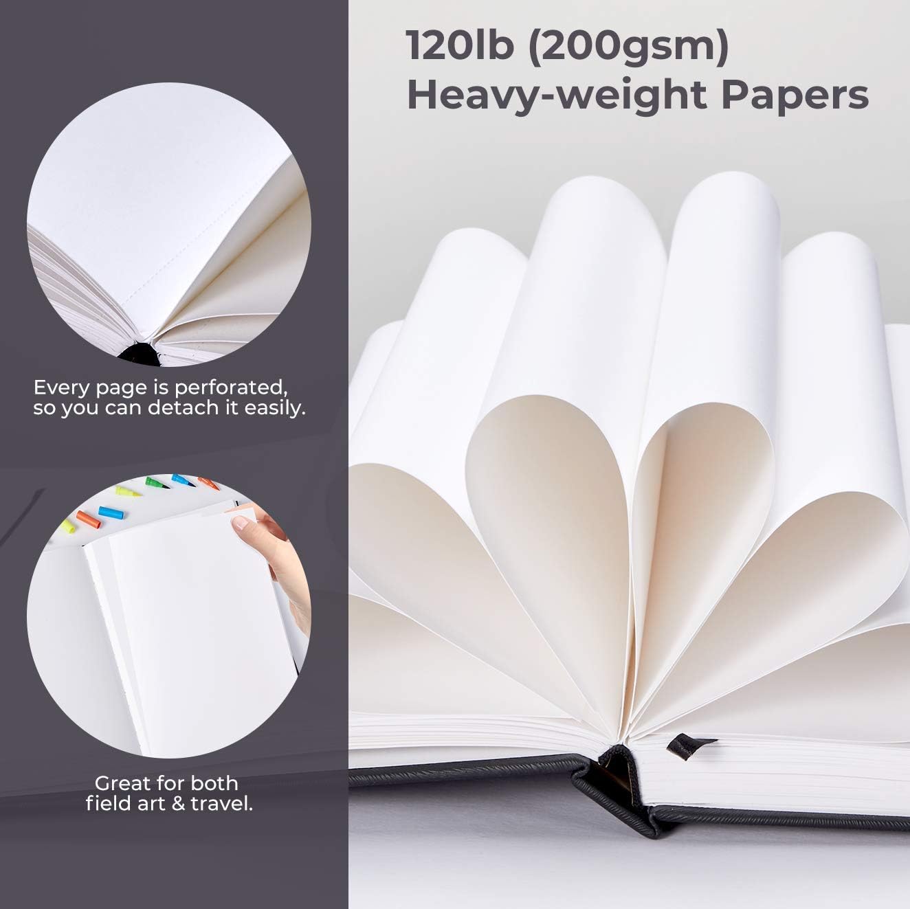 Ohuhu Marker Pads Art Sketchbook, 8.3"×8.3", Portable Square Size, 120 LB/200 GSM Drawing Papers, 78 Sheets/156 Pages, Hardcover Sketch Book, Specially Designed for Alcohol Markers Christmas: Office Products