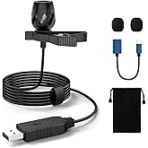 KMAG USB Lavalier Microphone, Lapel Microphone for Computer, USB-C Clip On Mic for YouTube, Recording, Podcasting, Gaming, Interview Omnidirectional Condenser Mic for PC, Laptop, Mac, Smartphone