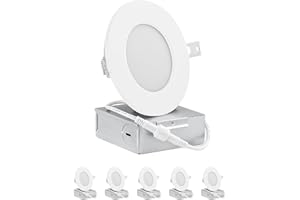 QPLUS Home 6-Pack 4-Inch Slim-Panel Recessed Light, White, 4000K Cool White