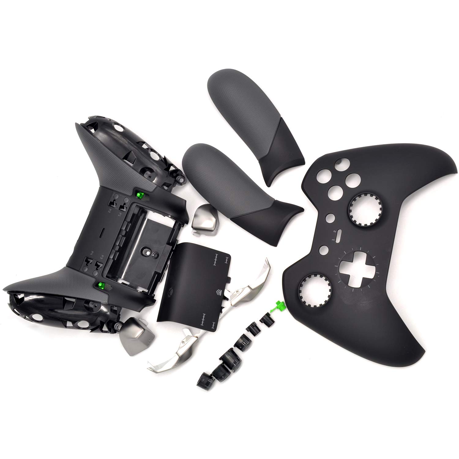 Deal4GO Full Housing Shell Kit w/LB RB Bumper Grips Cover Buttons Thumbsticks Replacement for Xbox One Elite Controller 1 GEN