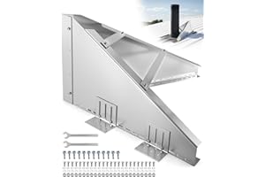 JVWKPU Snow Splitter for Chimneys, Universal 6" & 8" Wood Stove Pipe Snow Guard, Heavy-Duty 201 Stainless Steel Roof Protecti
