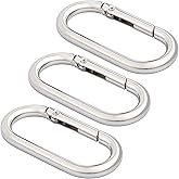 STSTR 3pcs Oval Spring Ring Clips, Metal Keyring Purse Clip, Heavy Duty Opening O Ring Carabiner for Keychains,Backpacks, Keys