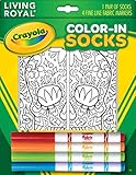 Kid's Crayola Color-In Socks - Includes 1 Pair Of Socks And 4 Fabric Markers - Sugar Skull Design