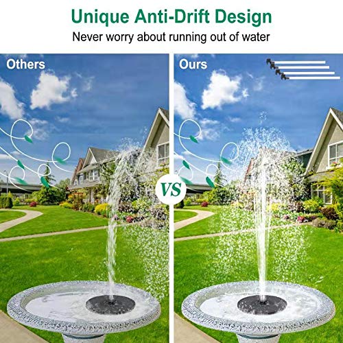 bestc Solar Fountain Water Pump for Birdbath, Submersible Outdoor Water Fountain Panel Kit for Bird Bath,Small Pond,Pool,Garden and Lawn