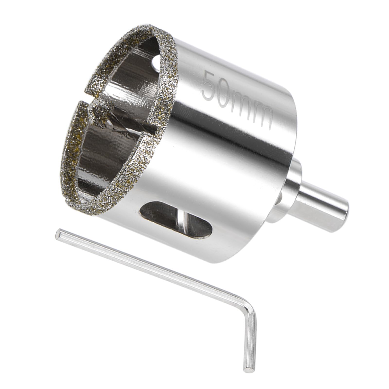 CoCud Diamond Hole Saws Drill Bits, 50mm / 1-31/32" Drilling Diameter, White Zinc Plated with Center Guide Drill Bit - (Applications: for Glass Ceramic Tiles Marble Stone)
