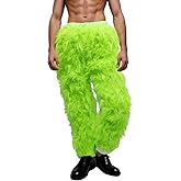 dgdgcool Halloween Christmas Green Furry Adult Pants Funny Cosplay Costume Santa Costume Green Pants For Adult